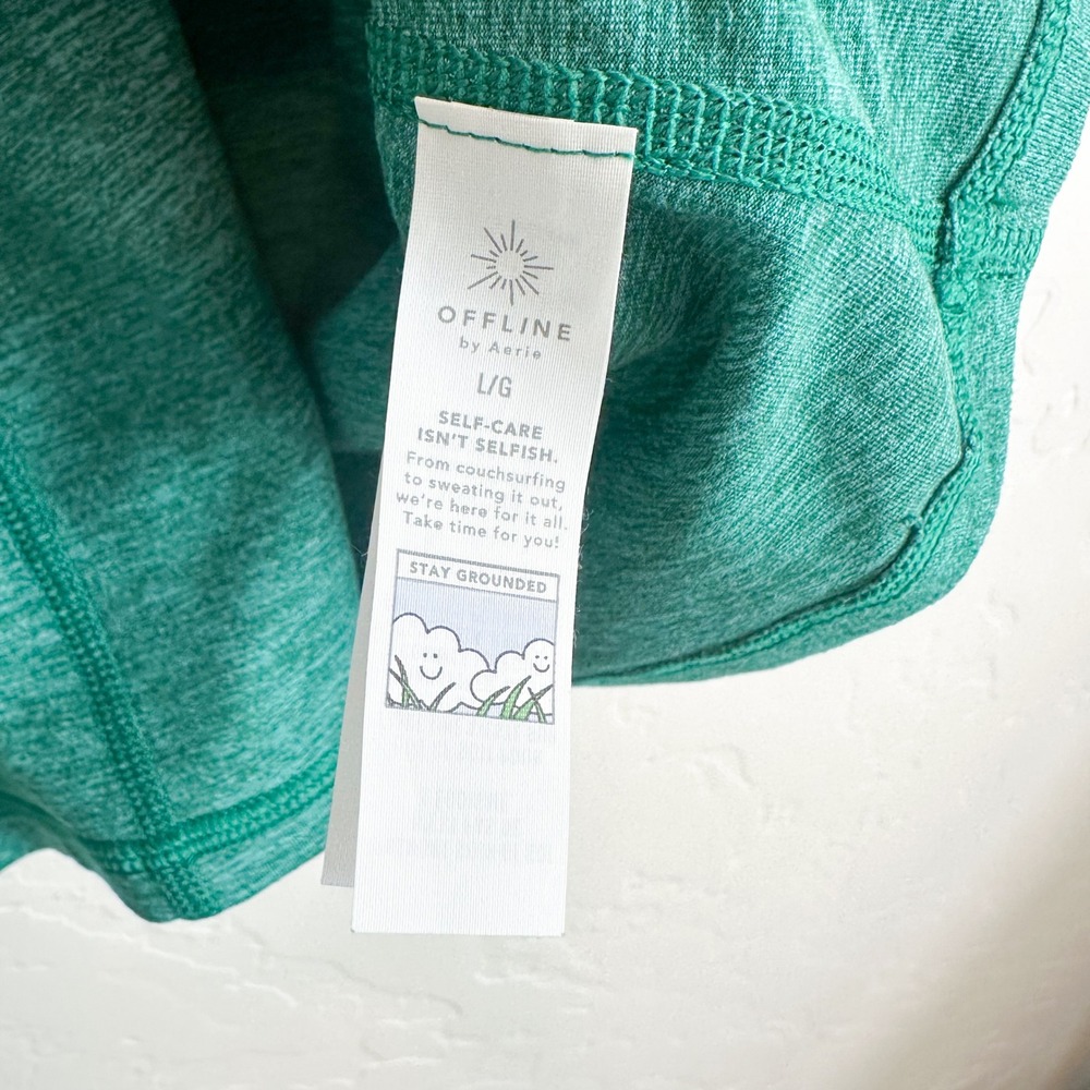 OFFLINE Aerie | Hugger Asymmetrical Athletic Dress Skort, Moulant Green | Large - Picture 6 of 7